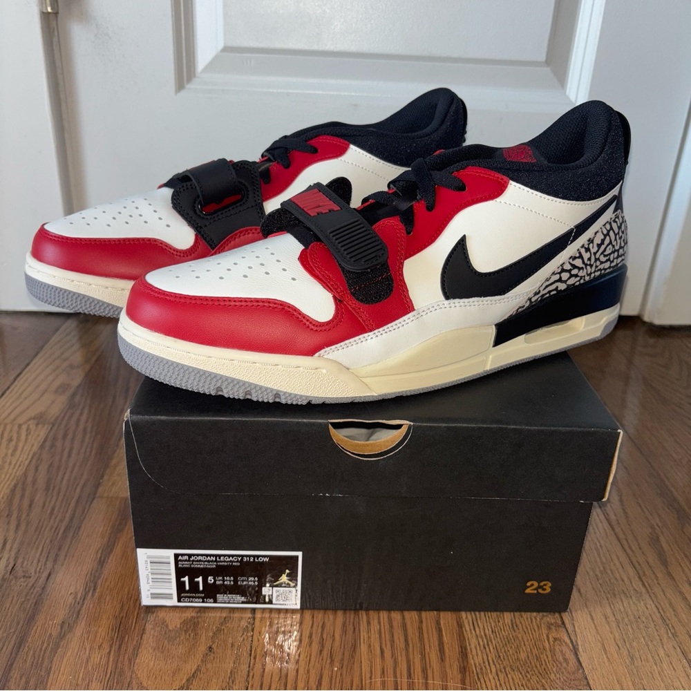 Nike Air Jordan Legacy 312 Low Men’s Summit White/Black Varsity Red Size 11.5